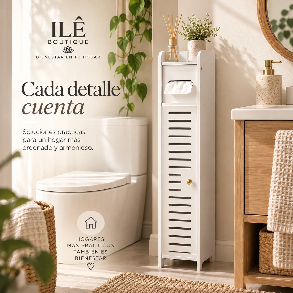 Organizador de baño Slim con puerta