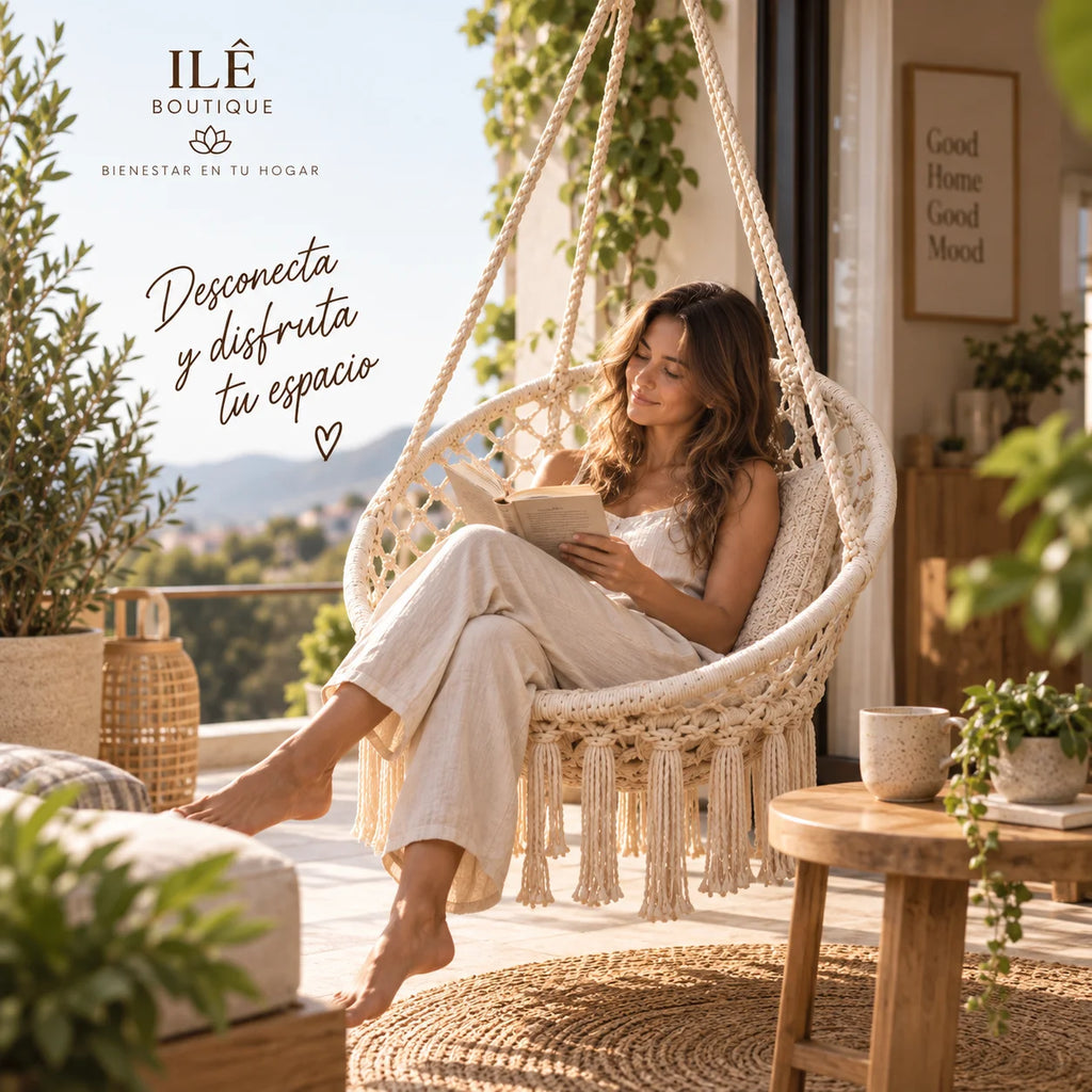 Hamaca de Macramé Premium - Confort y Relajación para tu Hogar
