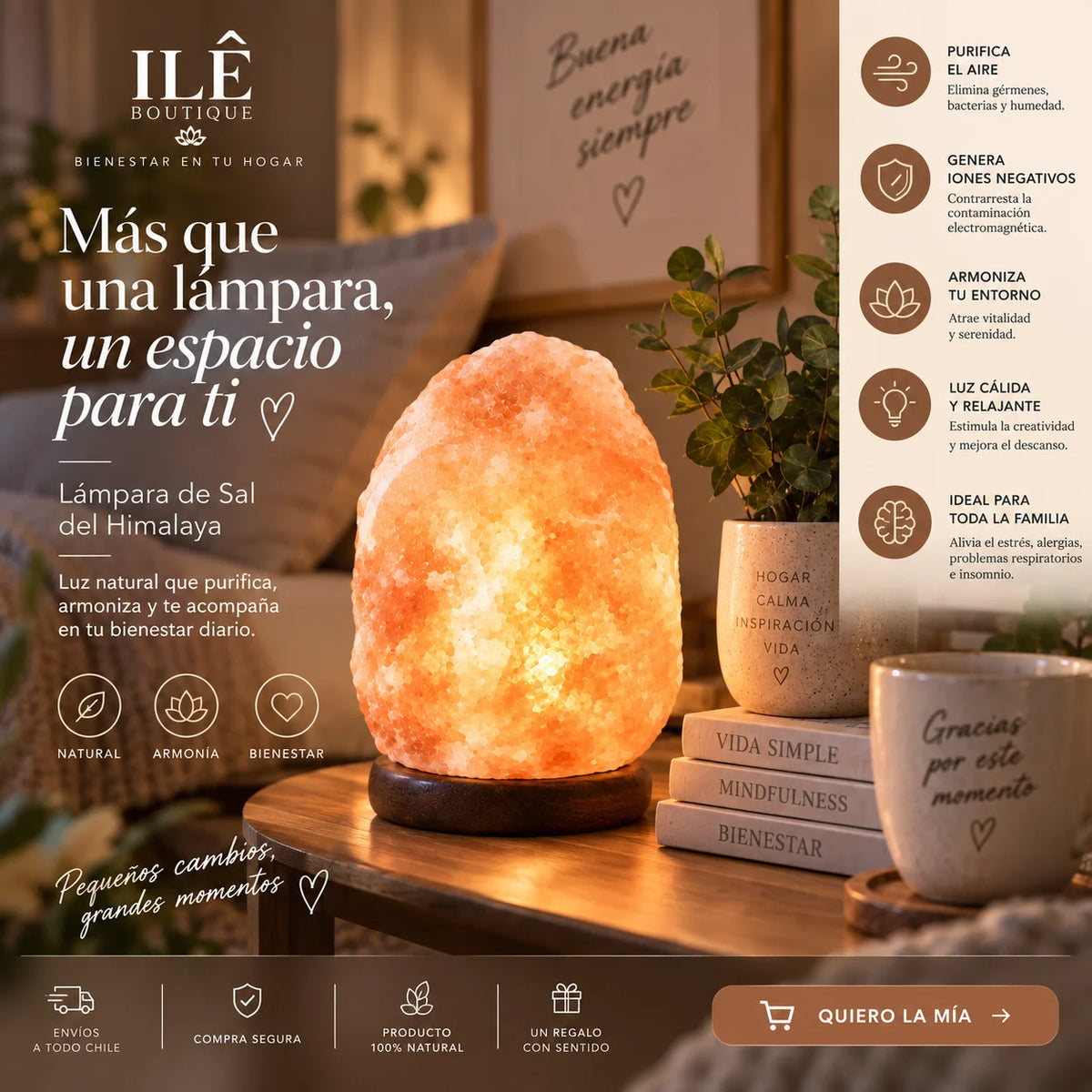 Lámpara de Sal del Himalaya
