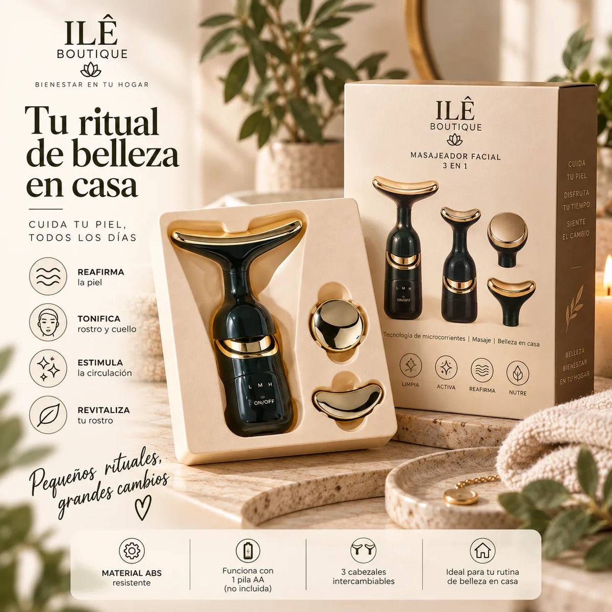 Masajeador Facial 3 En 1