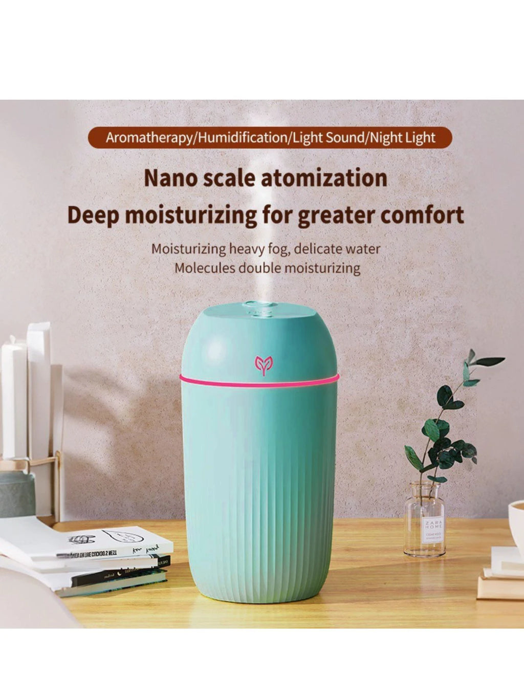 420ml Portable USB Ultrasonic Air Mini Humidifier Essential Oil Diffuser Car Purifier Aroma Anion Mist Maker