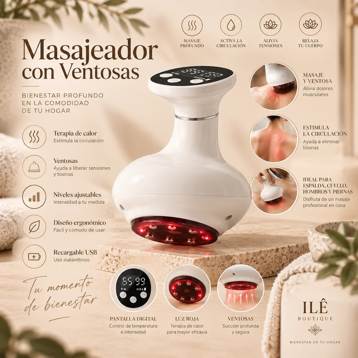 Masajeador con Ventosa