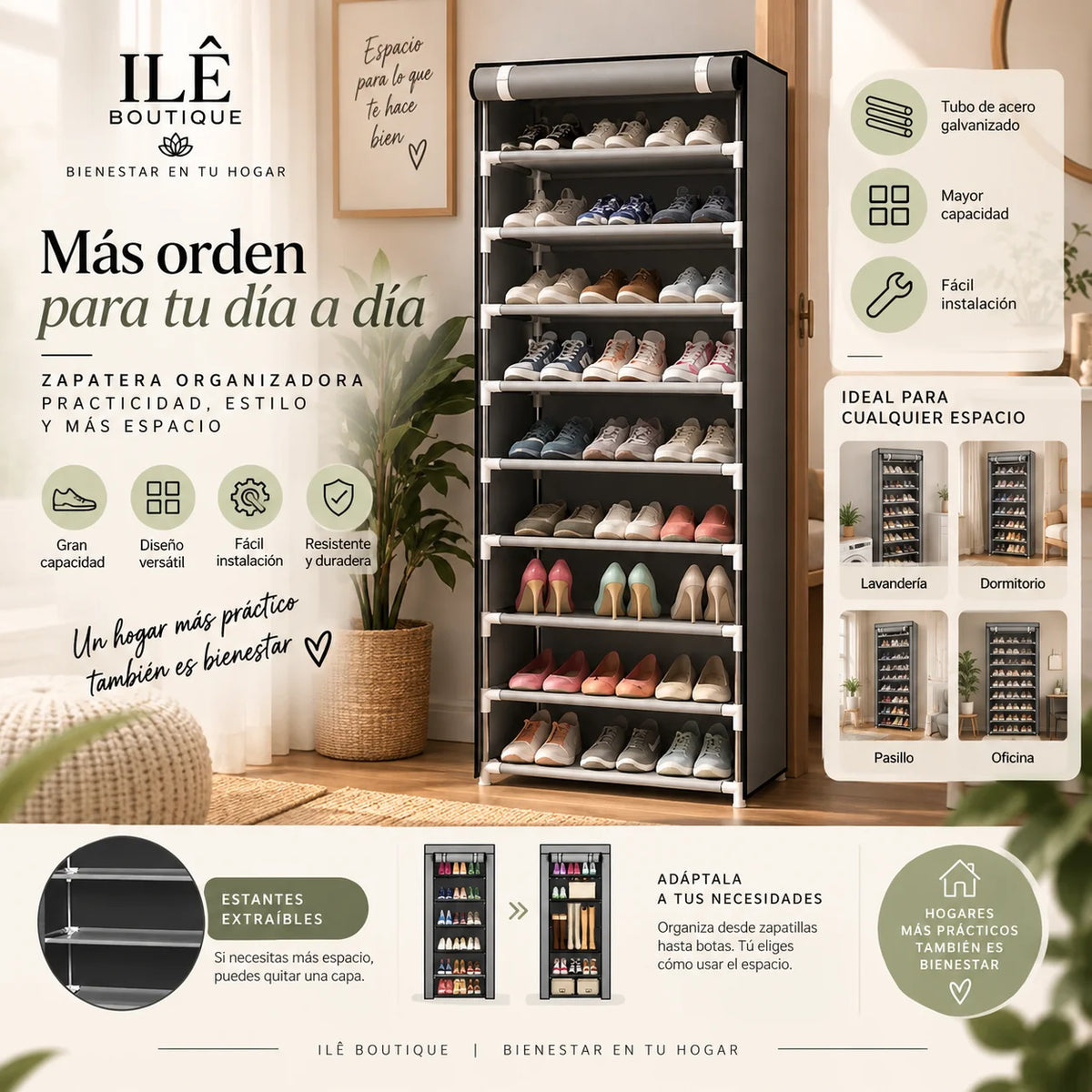 Organizador de Zapatos Vertical 10 Niveles
